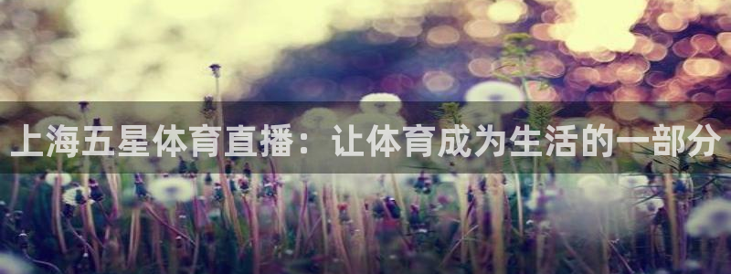上海五星体育直播：让体育成为生活的一部分